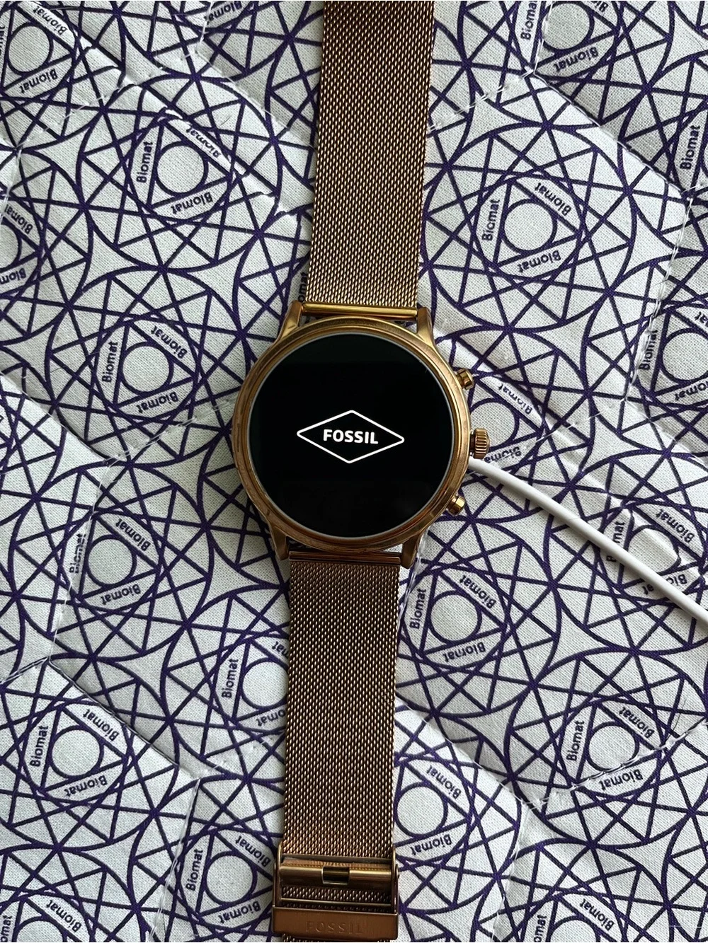 Fossil Rose Gold Mesh Strap Smart Watch